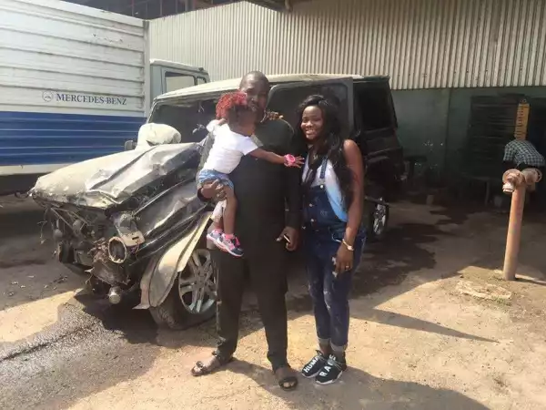 Nigerian Man Based In China Escapes Death After Crashing His G-Wagon SUV. Photos